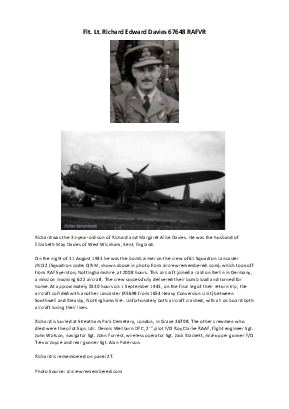 A preview of a PDF biography for Davies, Richard Edward